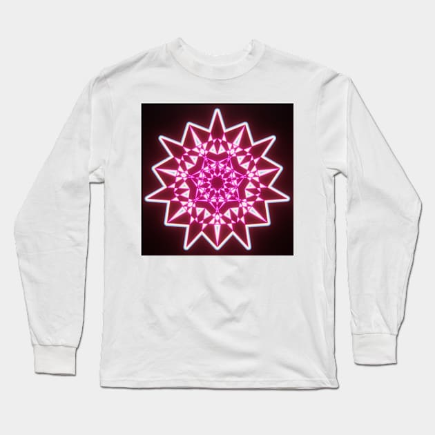 Bright Colorful Southwestern American Style Neon Star Long Sleeve T-Shirt by jrfii ANIMATION